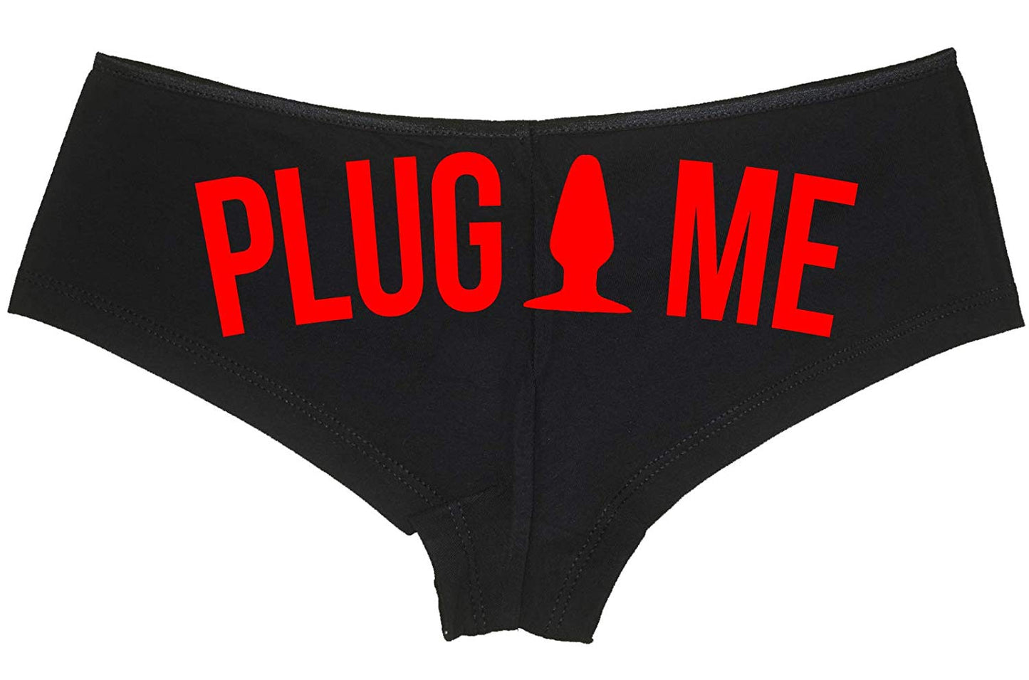 Plug Me • Black Boyshort • Choose Text Color