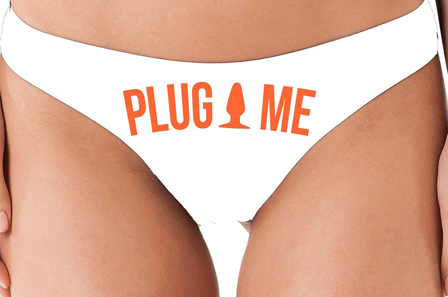 Knaughty Knickers Anal Plug Me Funny Cute Sexy White Thong for Daddys Butt Slut