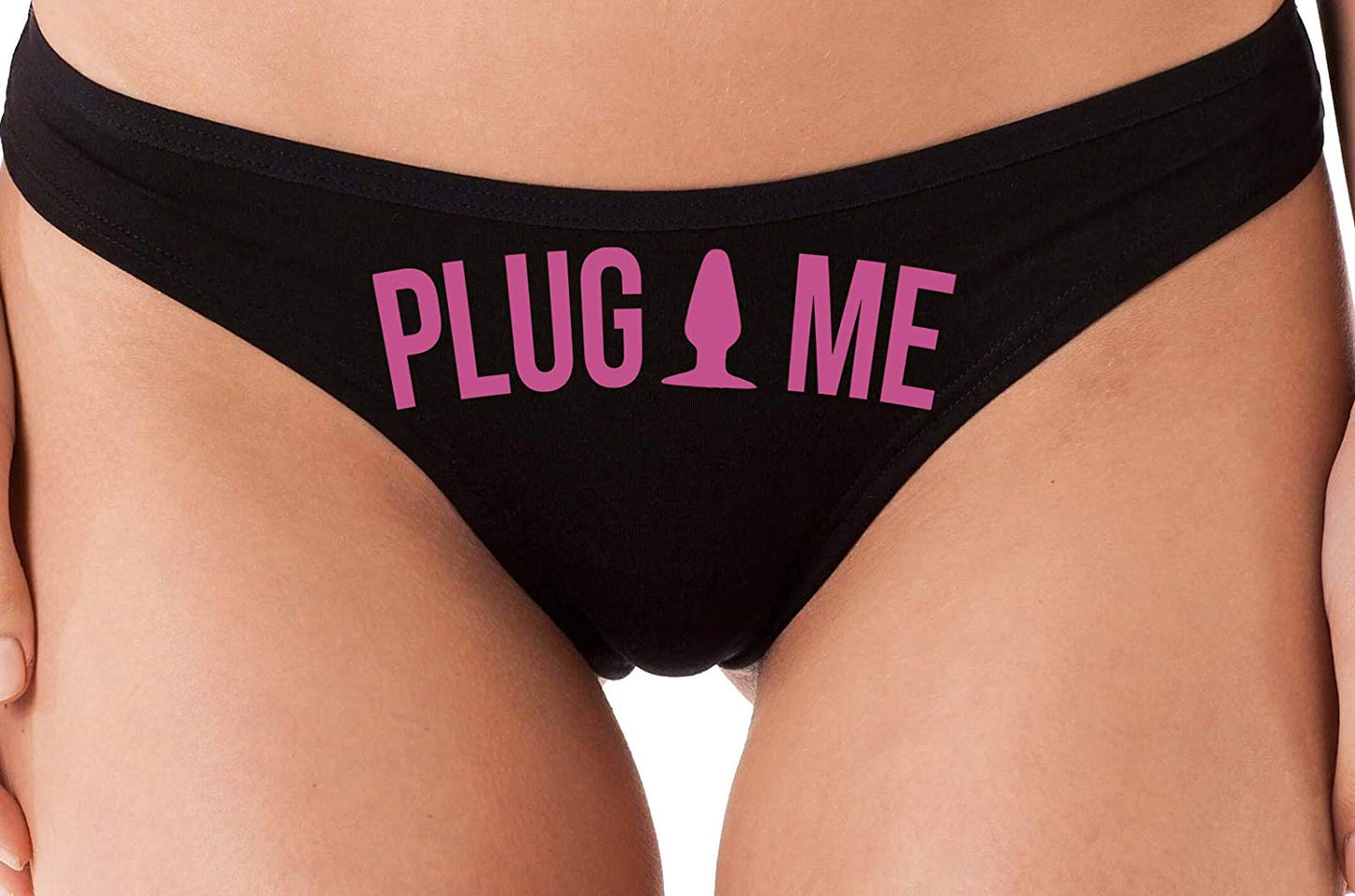 Knaughty Knickers Anal Plug Me Funny Cute Sexy Black Thong for Daddys Butt Slut