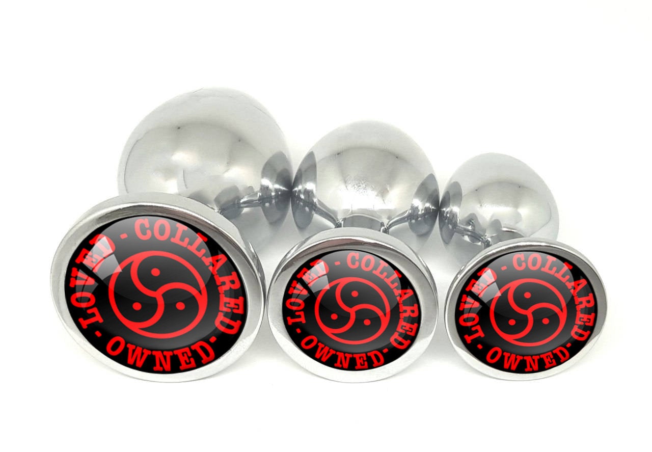 Loved Collared Owned with BDSM Logo Butt Plug Plug Emporium Loved Collared Owned with BDSM Logo Butt Plug Plug Emporium