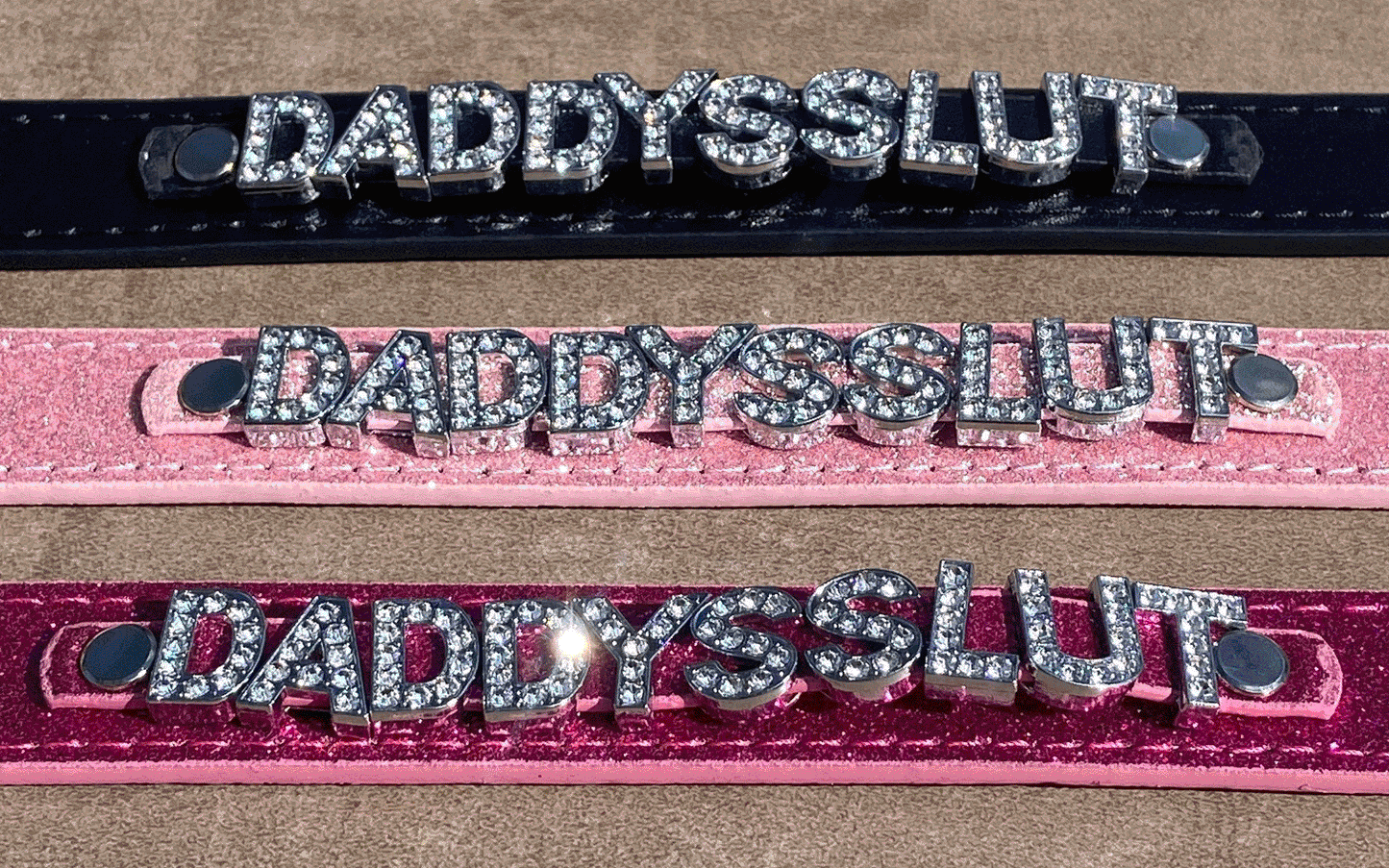 Daddy's Slut • Rhinestone Collar • Choose Your Color