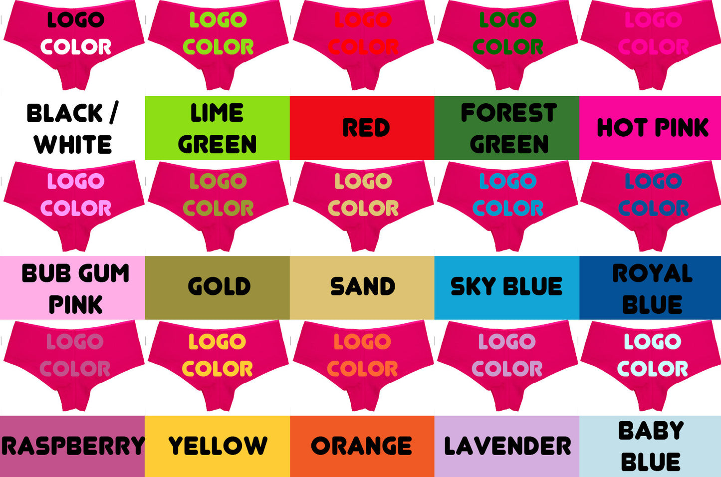 Anal Whore • Hot Pink Boyshorts • Choose Your Color Text