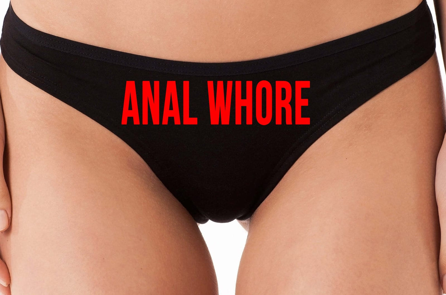 DADDY'S Little ANAL WHORE flirty ddlg cgl black cotton thong panties underwear kitten slutty side hotwife bdsm choice of colors shared slut