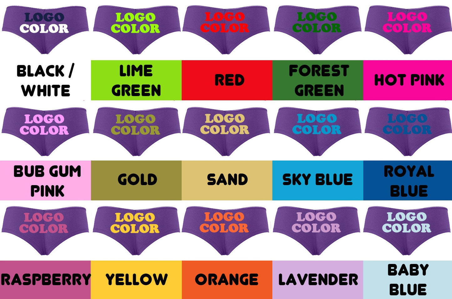 Anal Whore • Purple Boyshorts • Choose Your Color Text