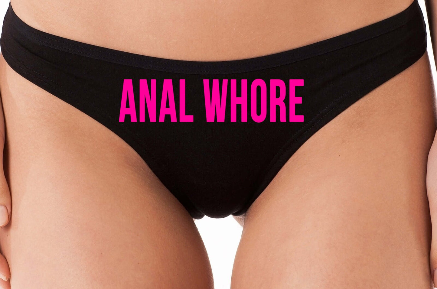 DADDY'S Little ANAL WHORE flirty ddlg cgl black cotton thong panties underwear kitten slutty side hotwife bdsm choice of colors shared slut