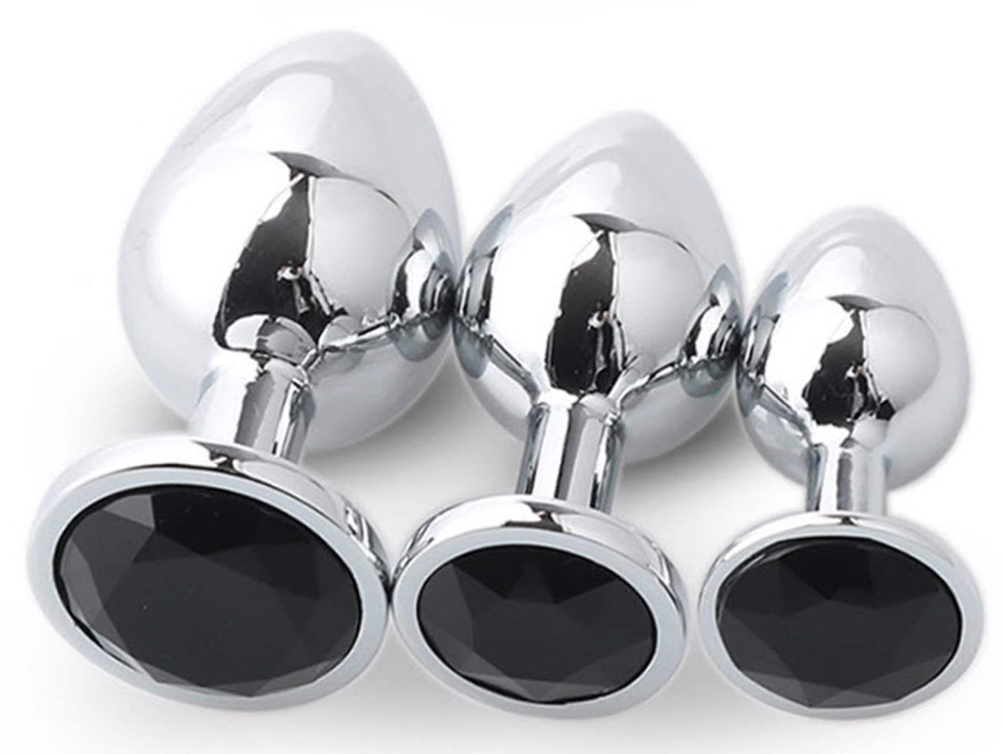 Black • Round Crystal • Butt Plug