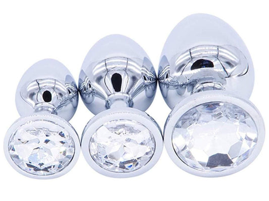 Clear • Round Crystal • Butt Plug