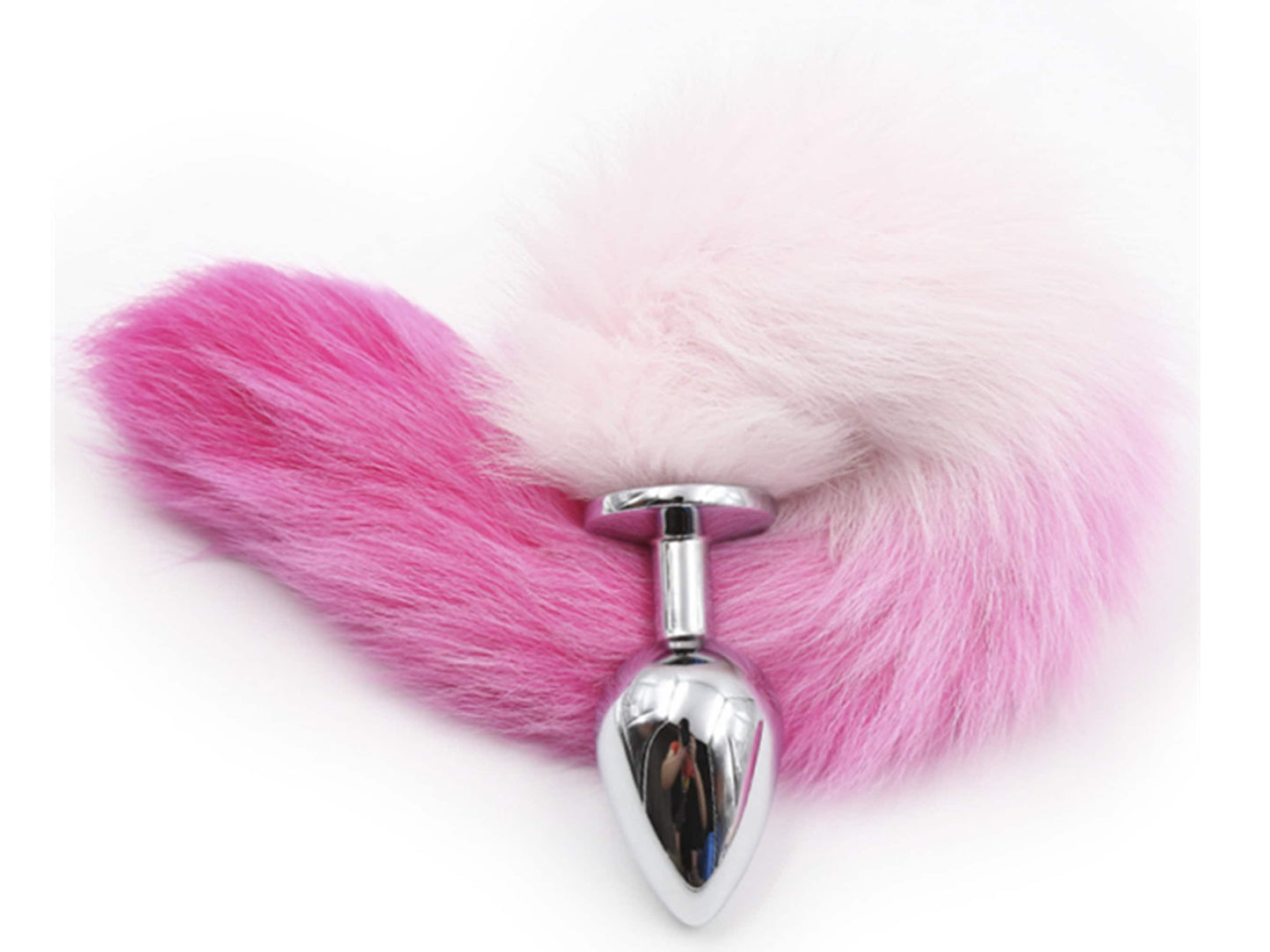 Pink Fox Tail Butt Plug • 16 Inch Tail