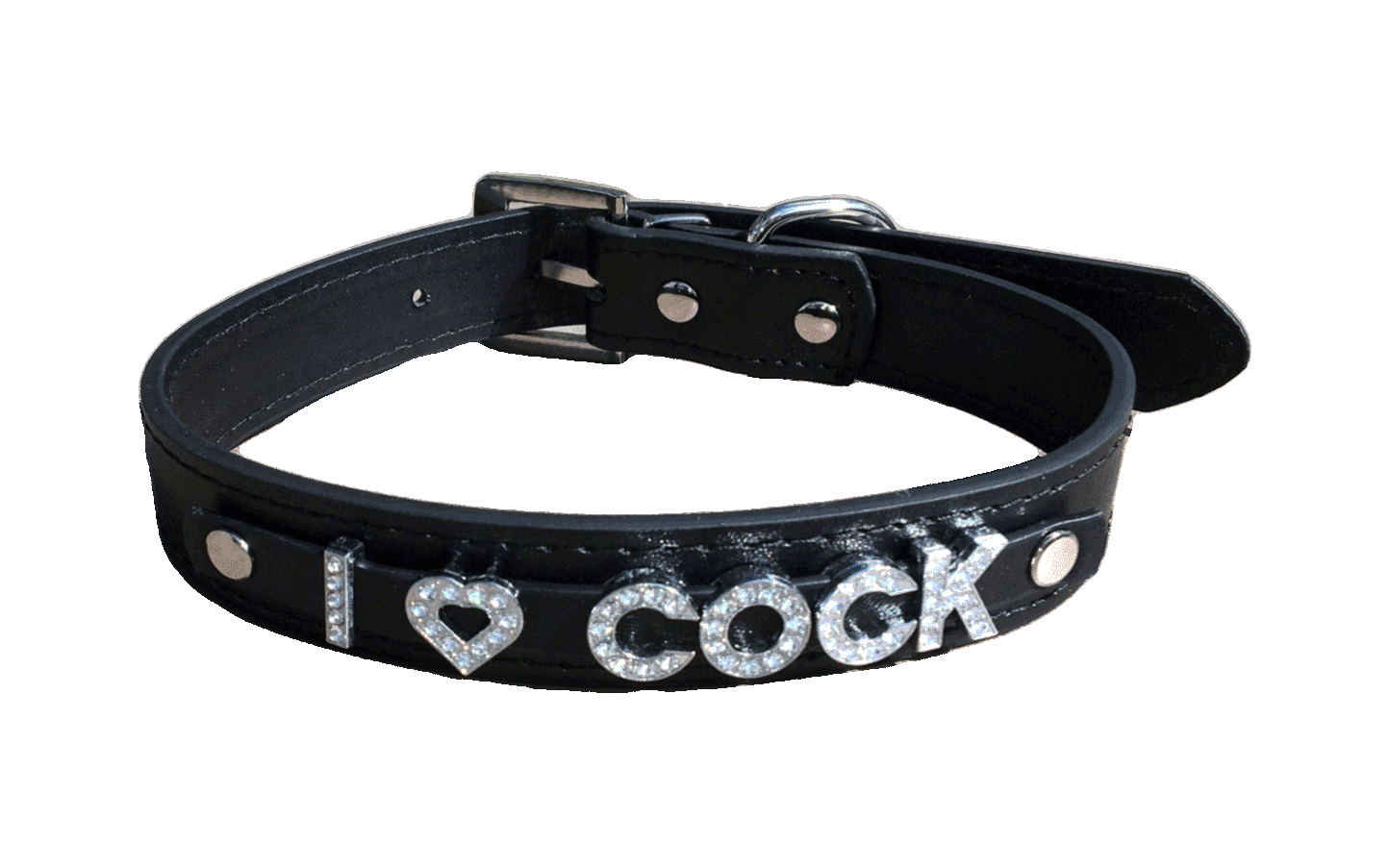 I 🖤 Cock • Rhinestone Collar • Choose Your Color