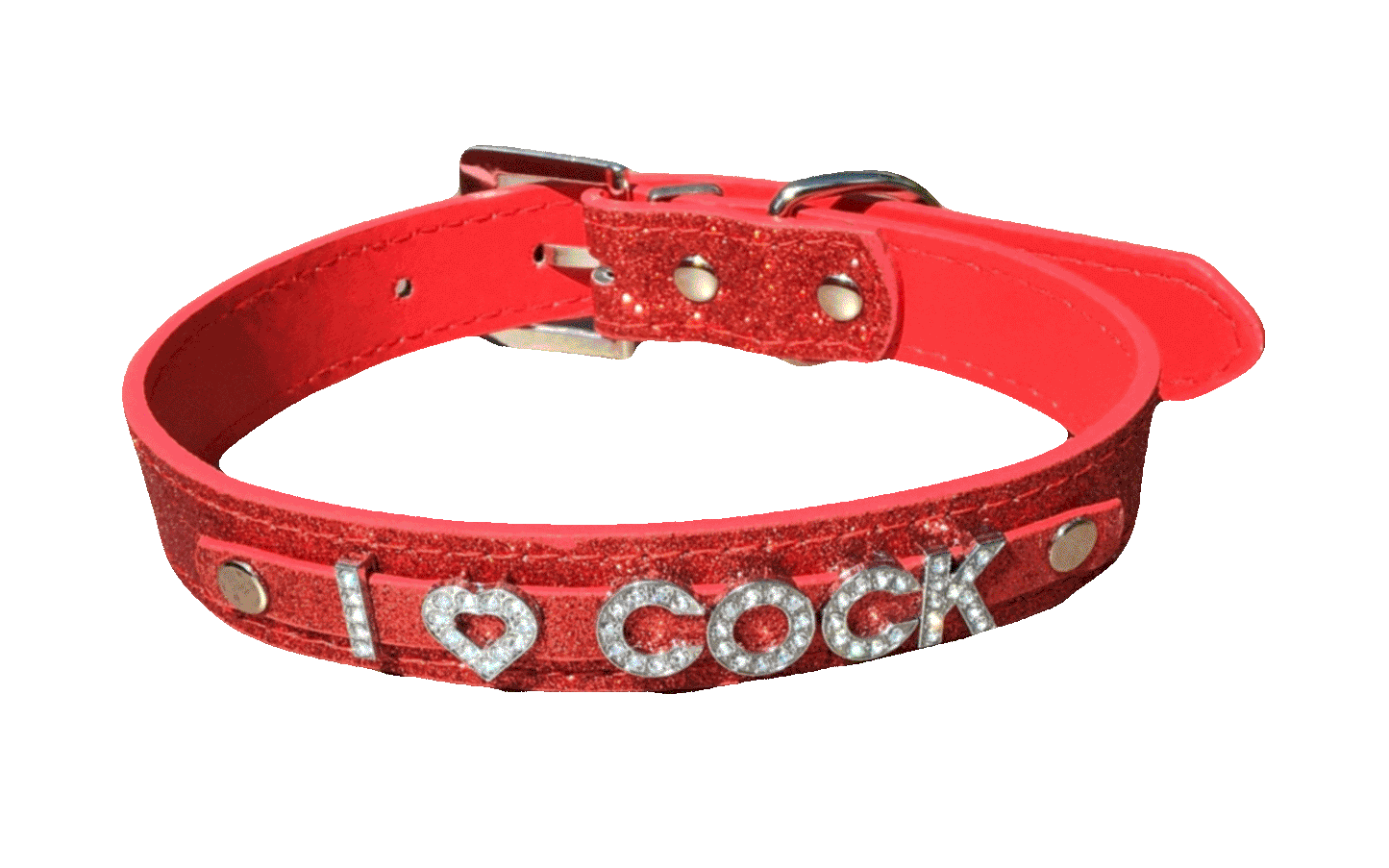 I 🖤 Cock • Rhinestone Collar • Choose Your Color