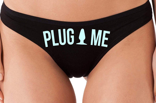 Knaughty Knickers Anal Plug Me Funny Cute Sexy Black Thong for Daddys Butt Slut