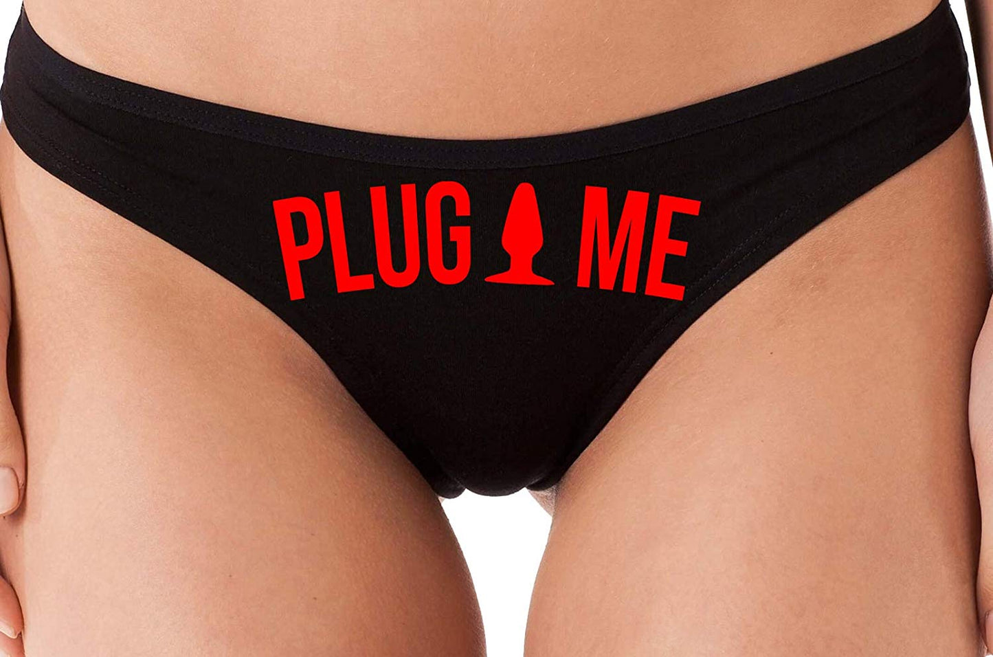Knaughty Knickers Anal Plug Me Funny Cute Sexy Black Thong for Daddys Butt Slut