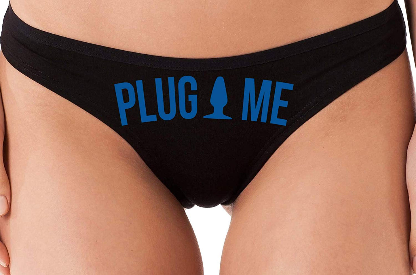Knaughty Knickers Anal Plug Me Funny Cute Sexy Black Thong for Daddys Butt Slut