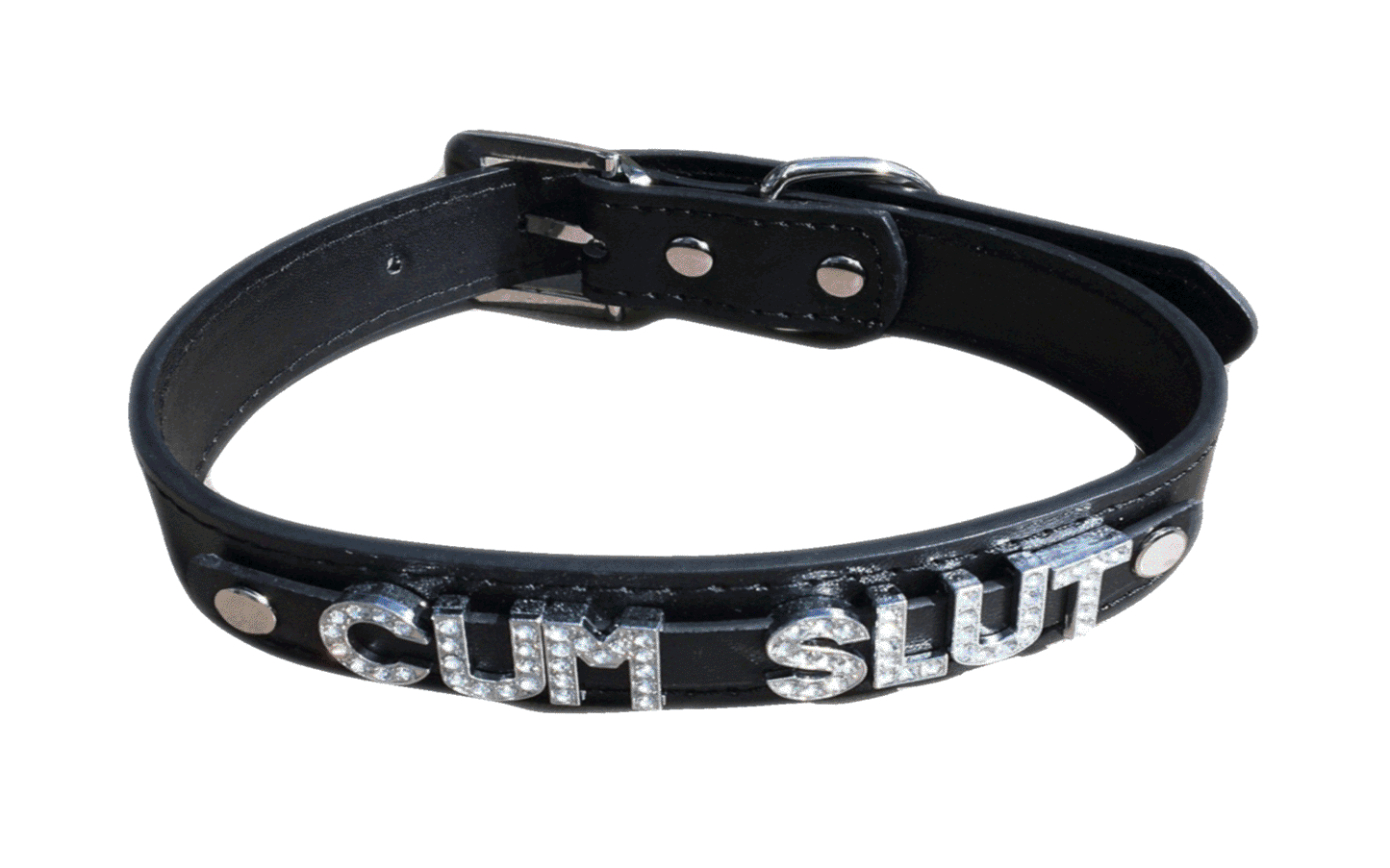 Cumslut • Rhinestone Collar • Choose Your Color