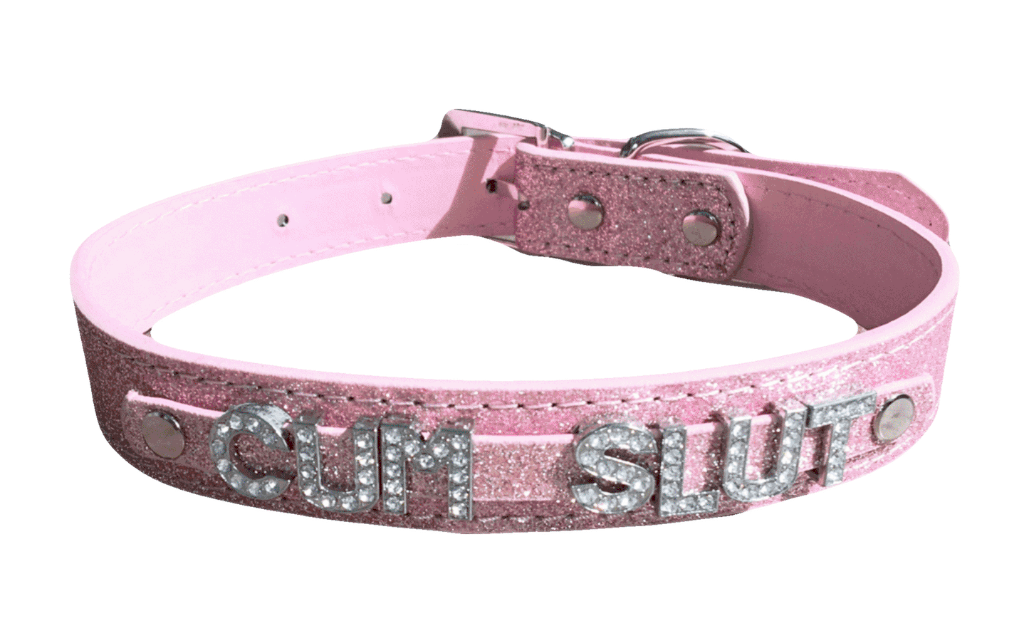 Cumslut • Rhinestone Collar • Choose Your Color