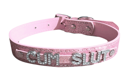 Cumslut • Rhinestone Collar • Choose Your Color