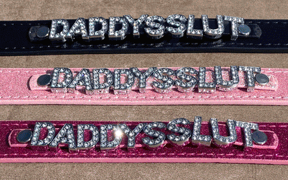 Daddy's Slut • Rhinestone Collar • Choose Your Color
