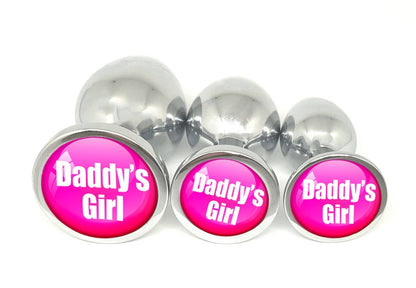Pink and White Daddys Girl Butt Plug