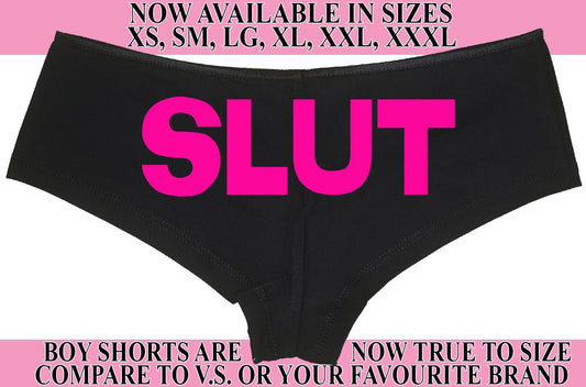SLUT show your slutty side hen party bachelorette boy short panty panties boyshort sexy funny party rude bdsm ddlg cgl owned shared hotwife
