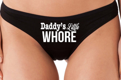 Knaughty Knickers Whore Boyshort Underwear Slut Panties BDSM Owned DDLG  Black at  Women's Clothing store