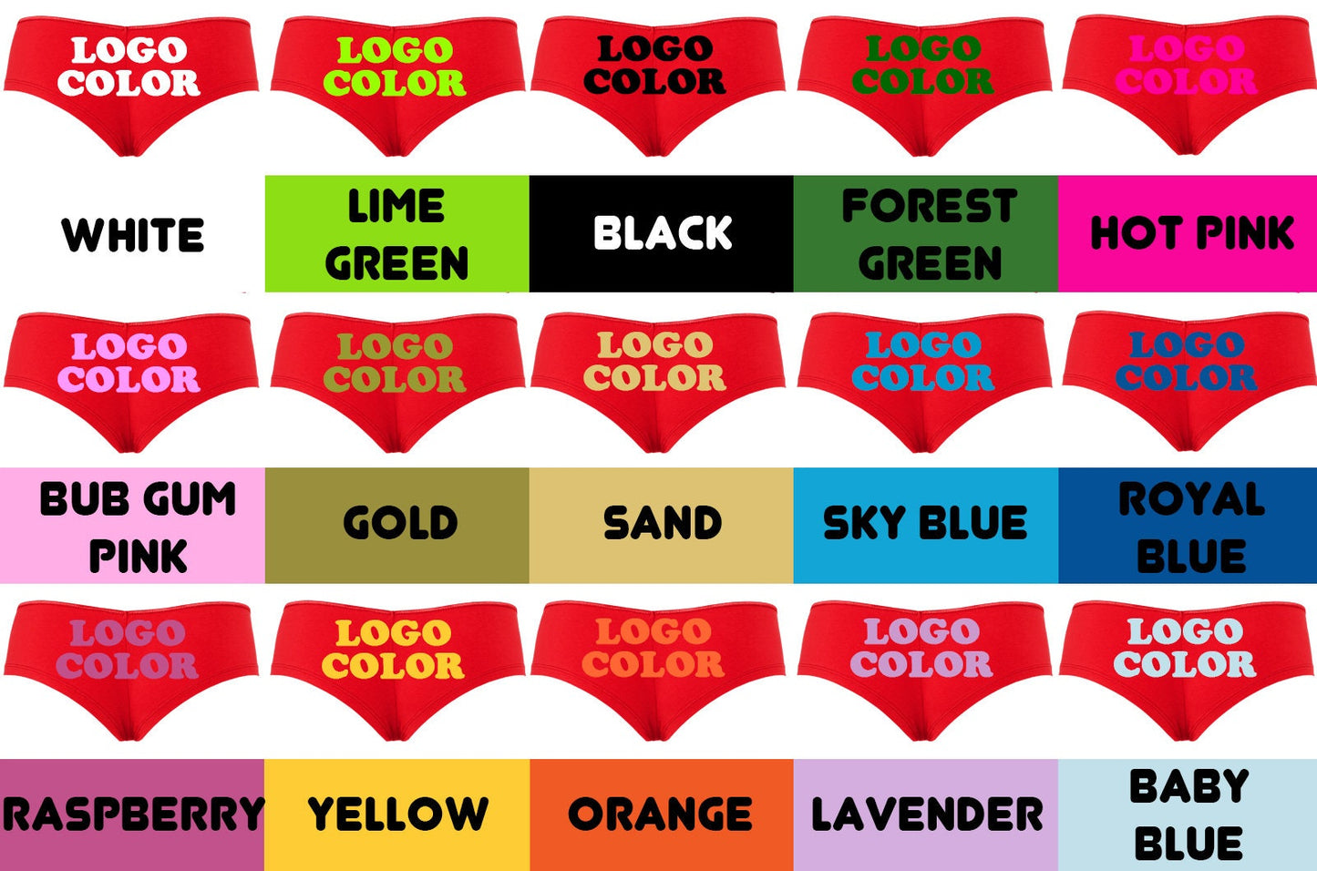 Butt Slut • Red Boyshorts • Choose Your Color Text