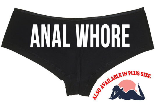 Anal Whore • Black Boyshorts • Choose Your Color Text