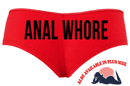 Anal Whore • Red Boyshorts • Choose Your Color Text