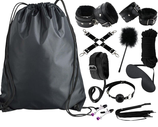 10-Piece Beginners Bondage Kit • Black