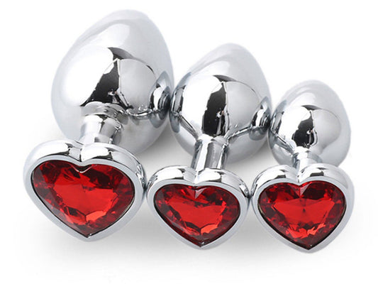 Red • Heart Crystal • Butt Plug