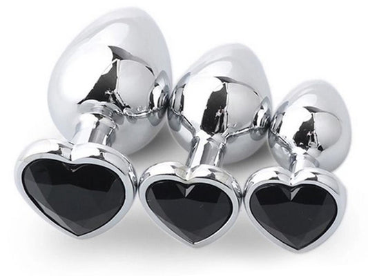 Black • Heart Crystal • Butt Plug