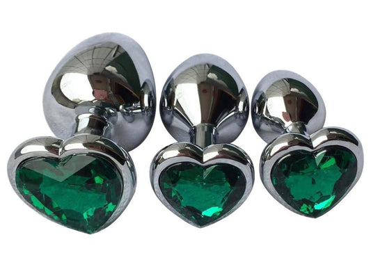 Emerald Green • Heart Crystal • Butt Plug