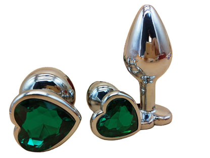 Emerald Green • Heart Crystal • Butt Plug