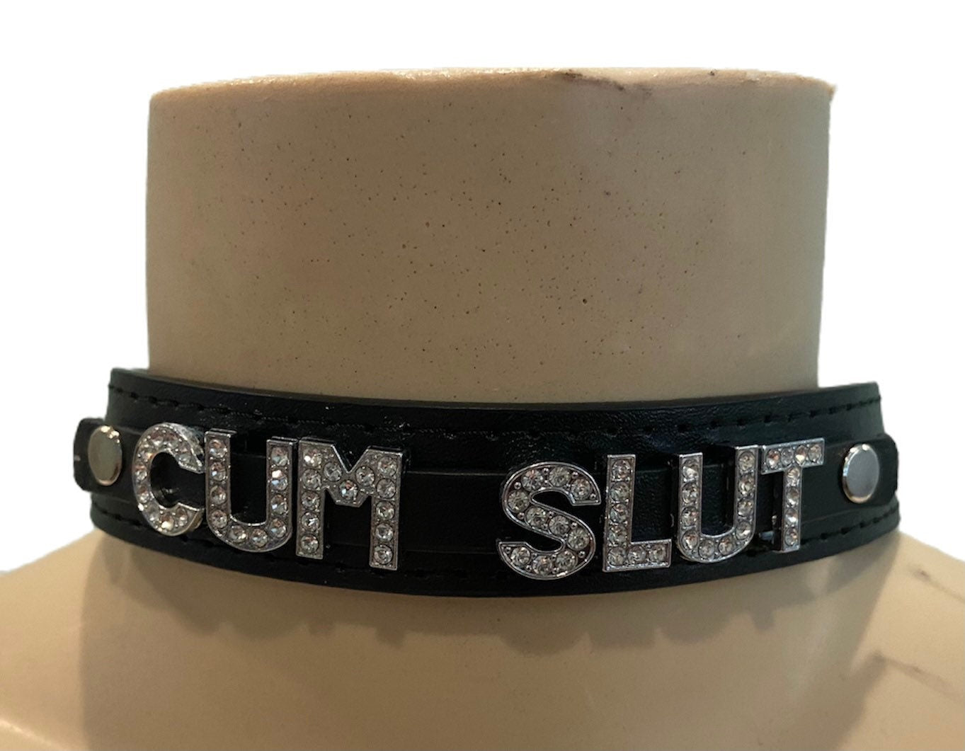 Cumslut • Rhinestone Collar • Choose Your Color