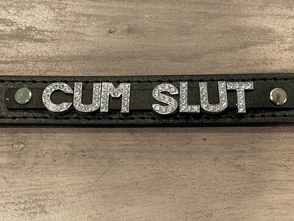 Cum Slut • Rhinestone Collar • Choose Your Color