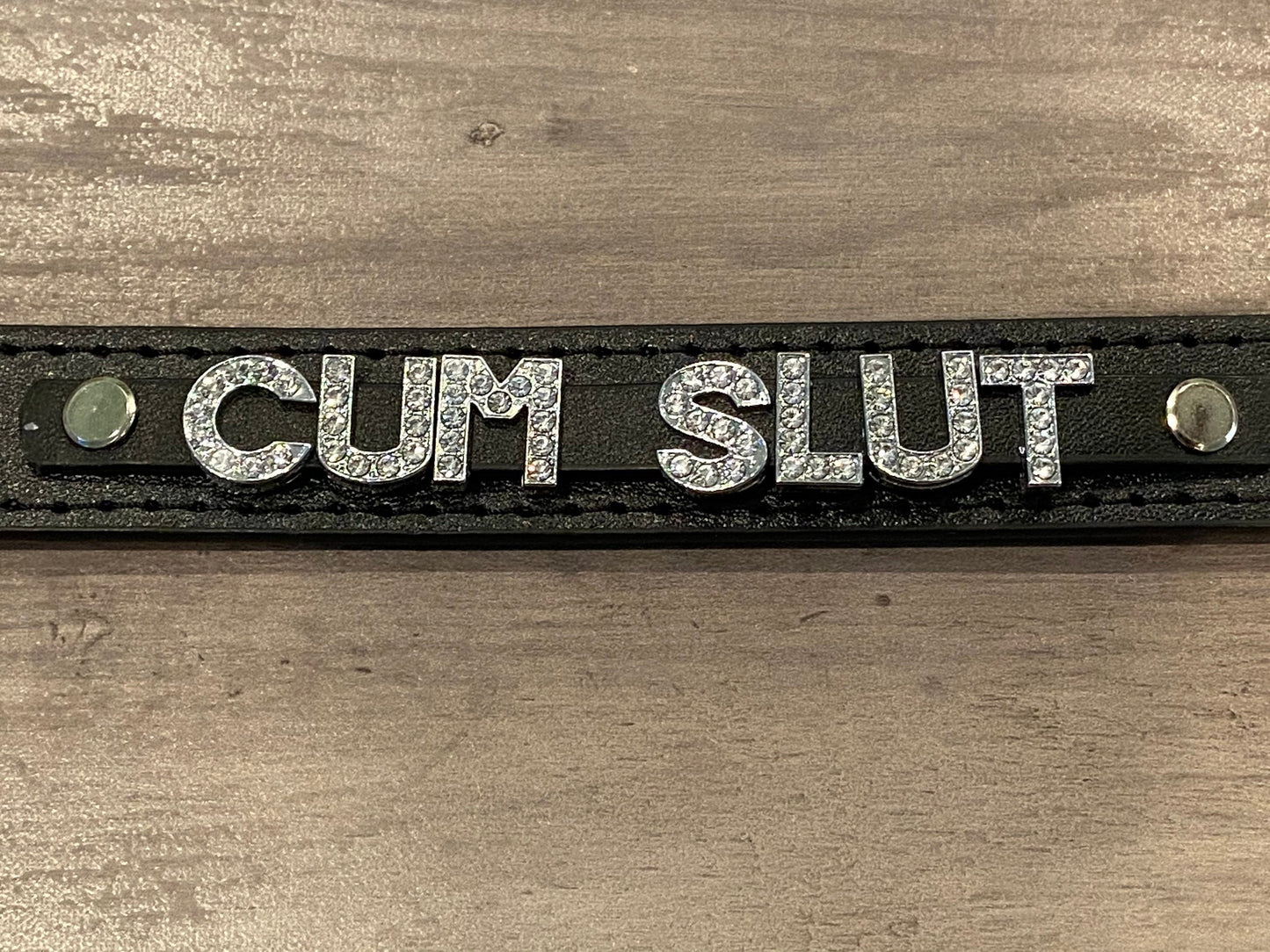 Cumslut • Rhinestone Collar • Choose Your Color