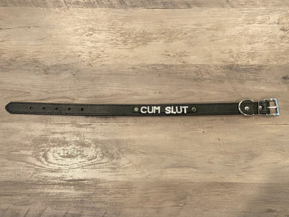 Cumslut • Rhinestone Collar • Choose Your Color