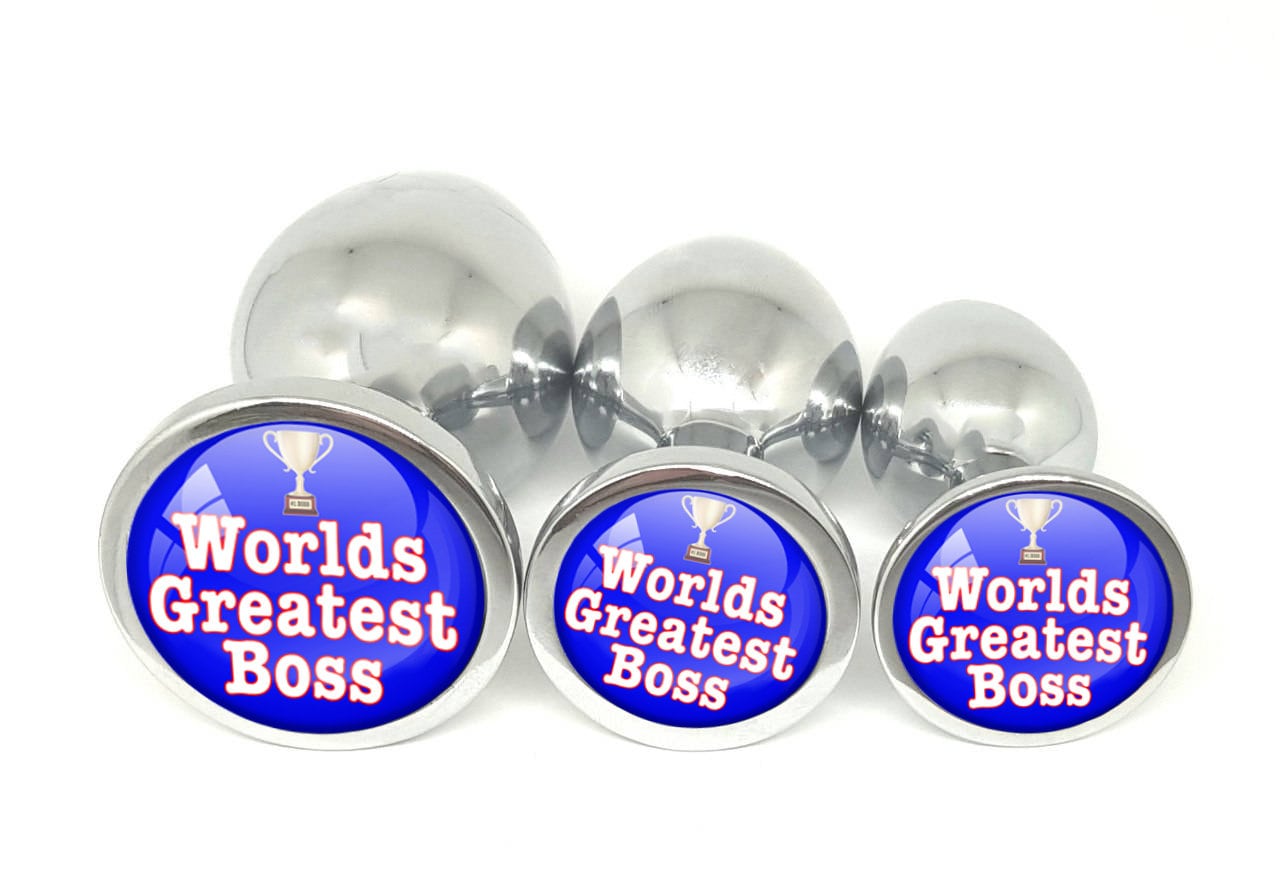 WORLDS GREATEST BOSS Butt Plug in 3 sizes - great gag fift - office fun - retirement - secret santa - birthday etc funny present for manager