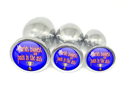 WORLDS BIGGEST PAIN in the Ass Butt Plug in 3 sizes great gag fift office fun retirement secret santa birthday etc funny present for manager