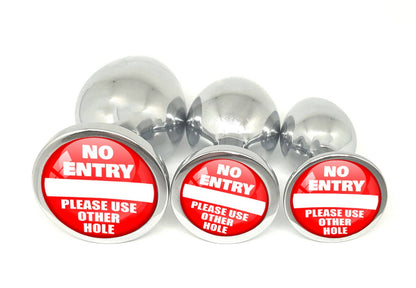 NO ENTRY funny Use Other HOLE anal Butt Plug great gag gift swinger hotwife shared owned birthday Christmas Valentines anniversary