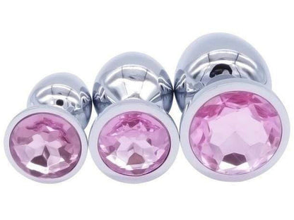 Light Pink • Round Crystal • Butt Plug