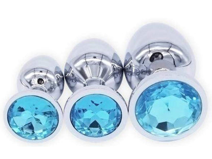 Aquamarine • Round Crystal • Butt Plug
