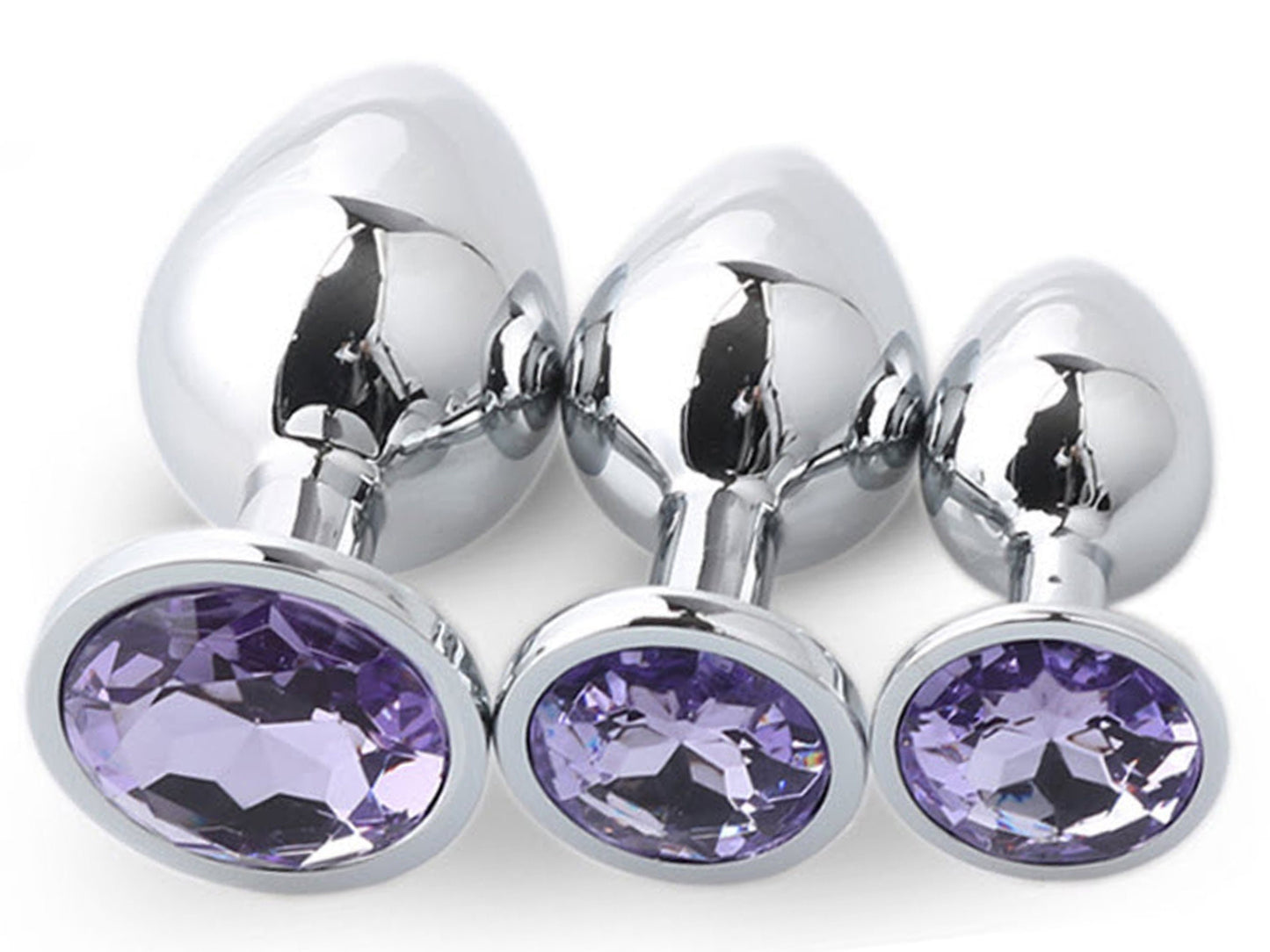 Lavender • Round Crystal • Butt Plug