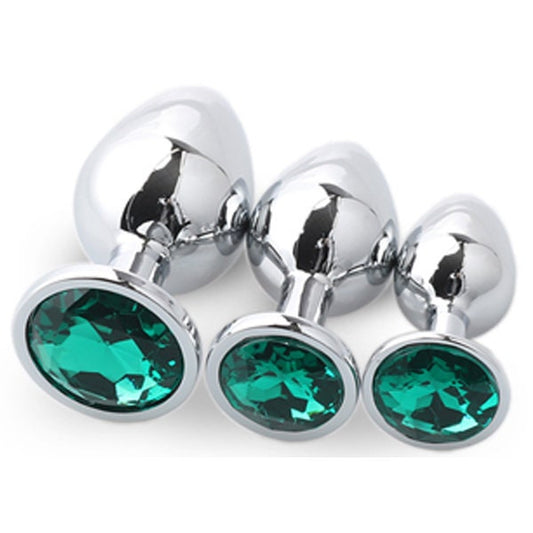 Emerald Green • Round Crystal • Butt Plug