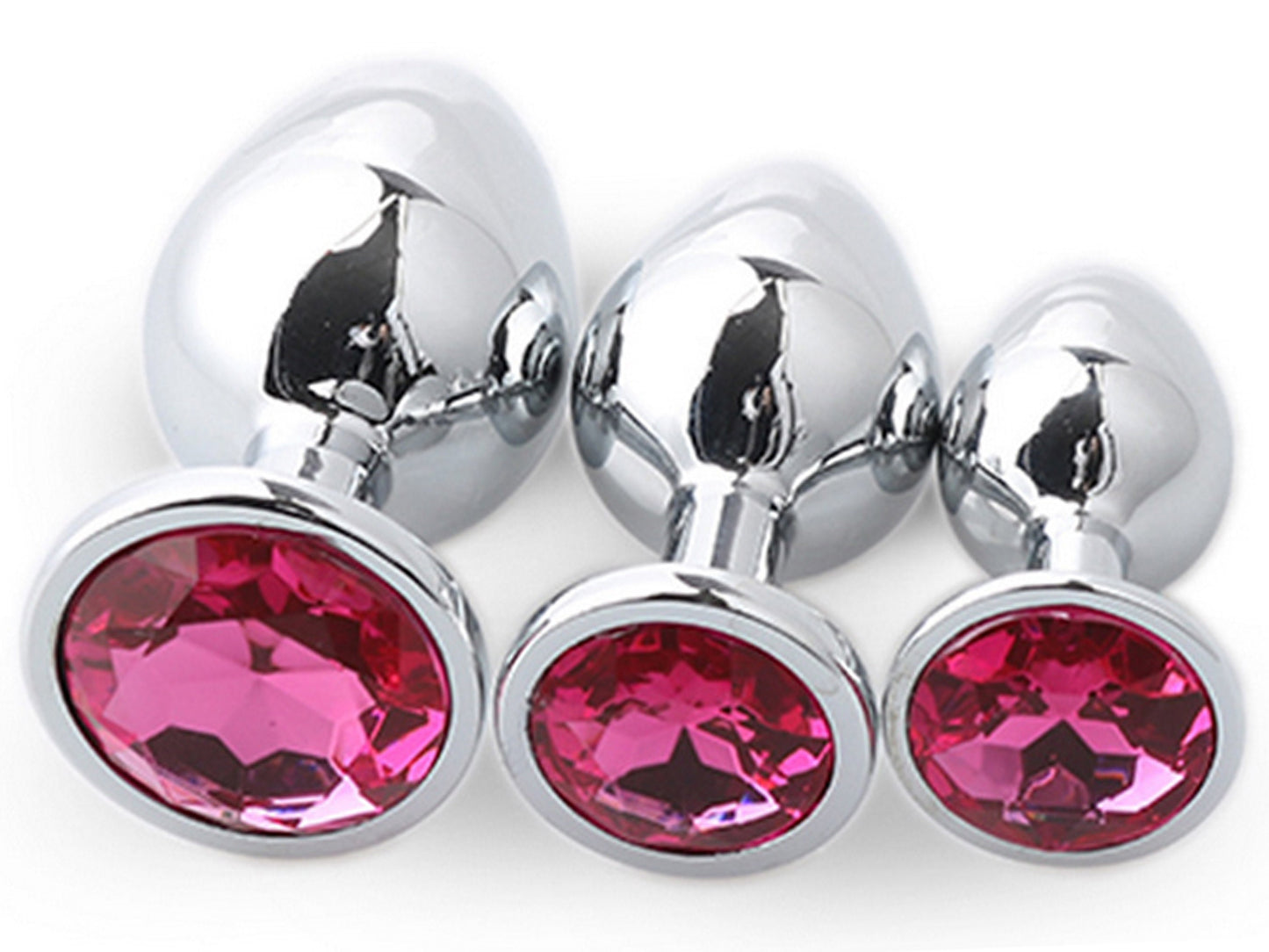 Hot Pink • Round Crystal • Butt Plug