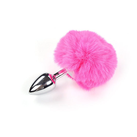Hot Pink Bunny Tail Butt Plug