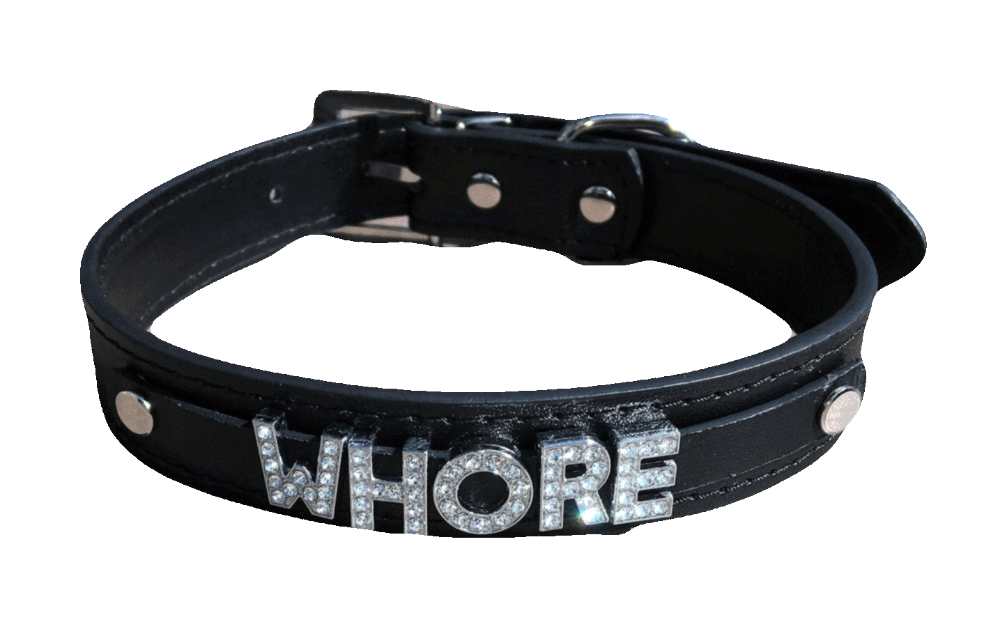 Whore • Rhinestone Collar • Choose Your Color