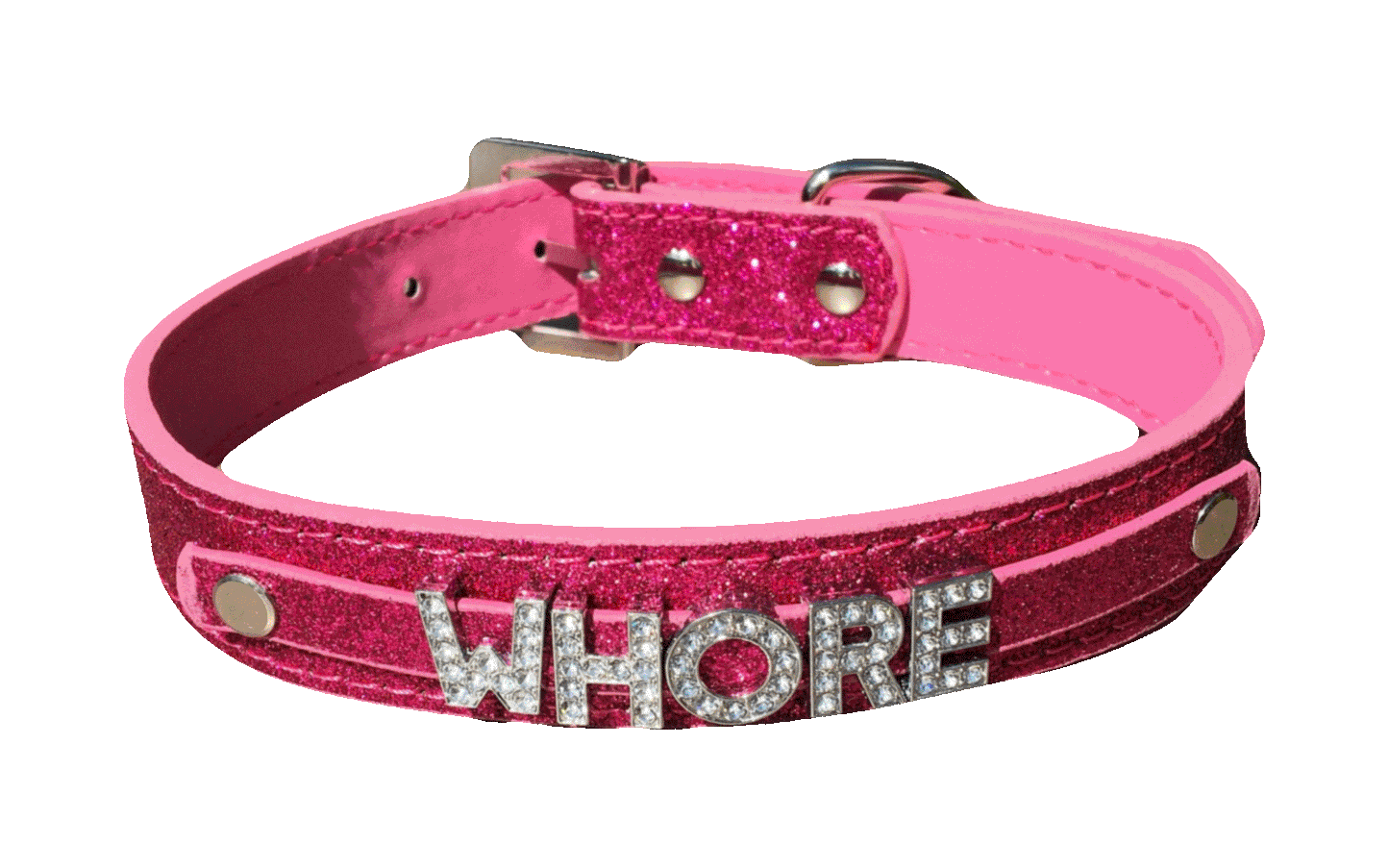 Whore • Rhinestone Collar • Choose Your Color