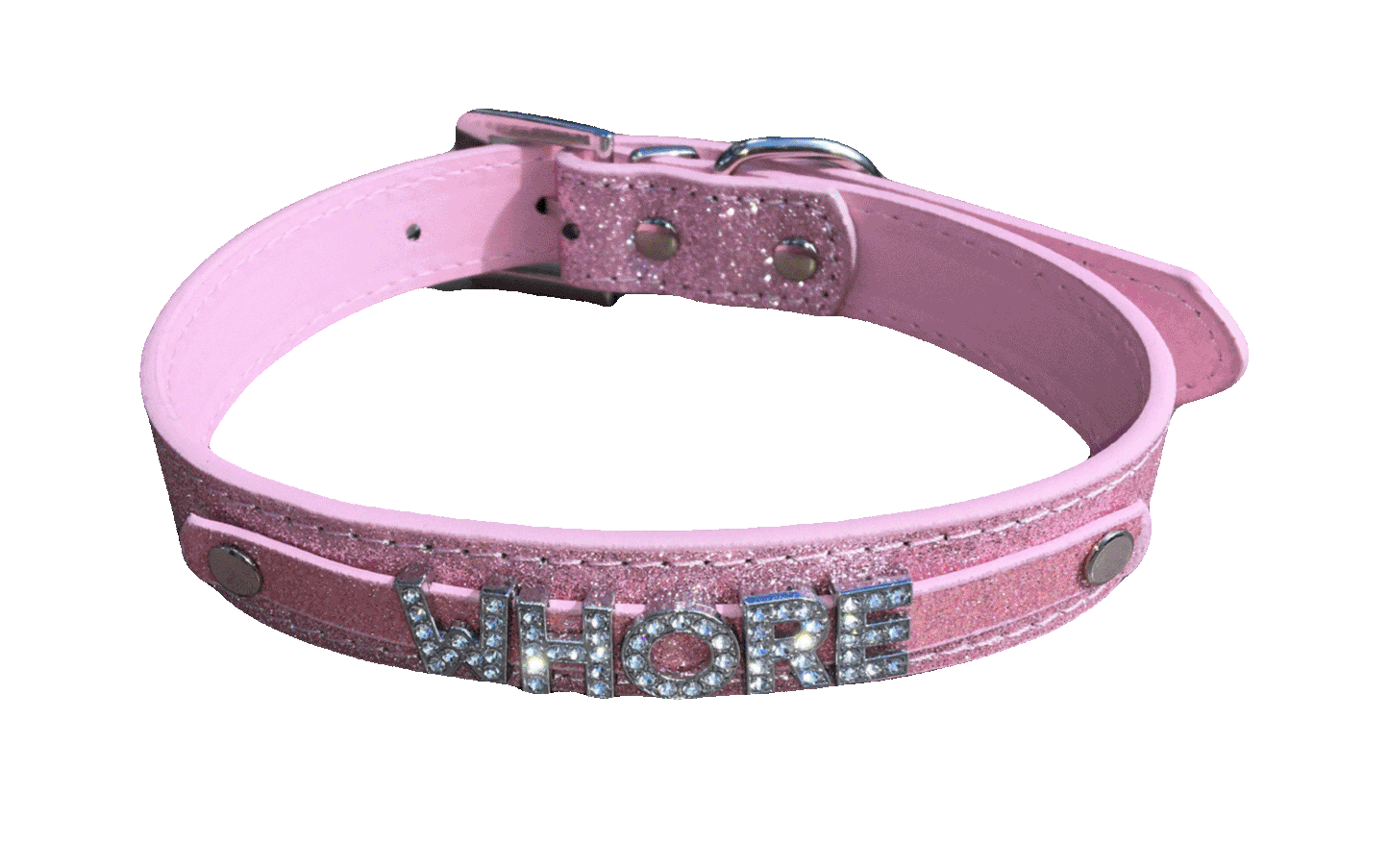 Whore • Rhinestone Collar • Choose Your Color