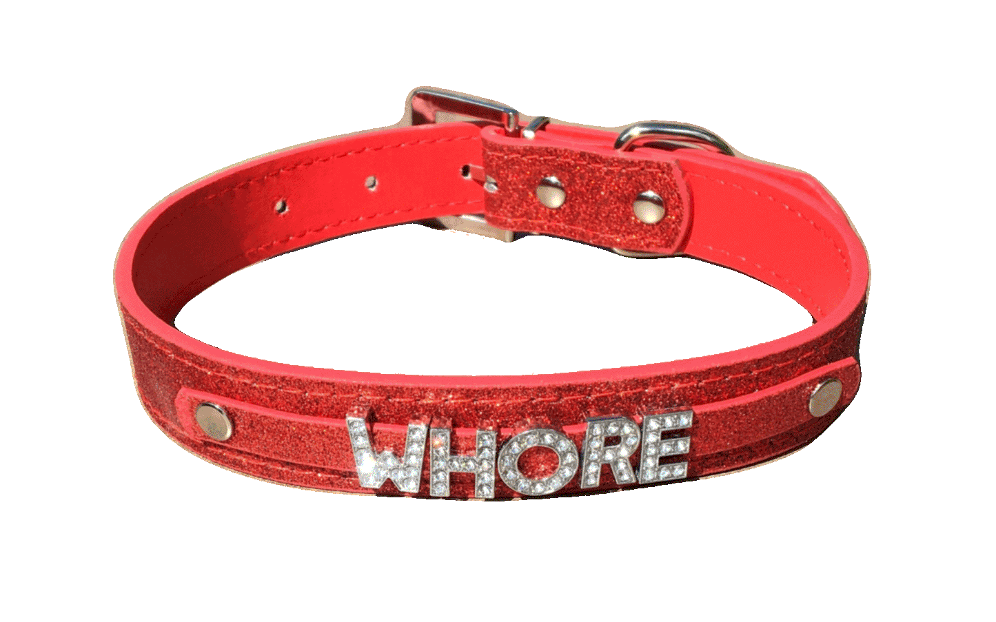 Whore • Rhinestone Collar • Choose Your Color
